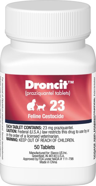 Droncit Tablet for Cats, 23-mg, 1 Tablet slide 1 of 6