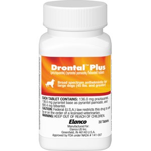 Drontal Plus Tablet for Large Dogs, over 45 lbs, 1 Tablet