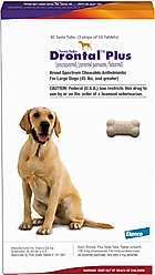 Drontal Plus Chewable Tablet for Large Dogs, over 45 lbs, 1 Tablet