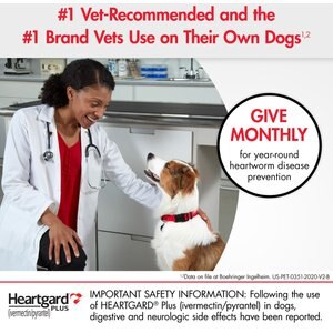 Heartgard Plus Chew for Dogs, up to 25 lbs, (Blue Box), 6 Chews (6-mos. supply)