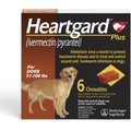 Heartgard Plus Chew for Dogs, 51-100 lbs, (Brown Box), 6 Chews (6-mos. supply)