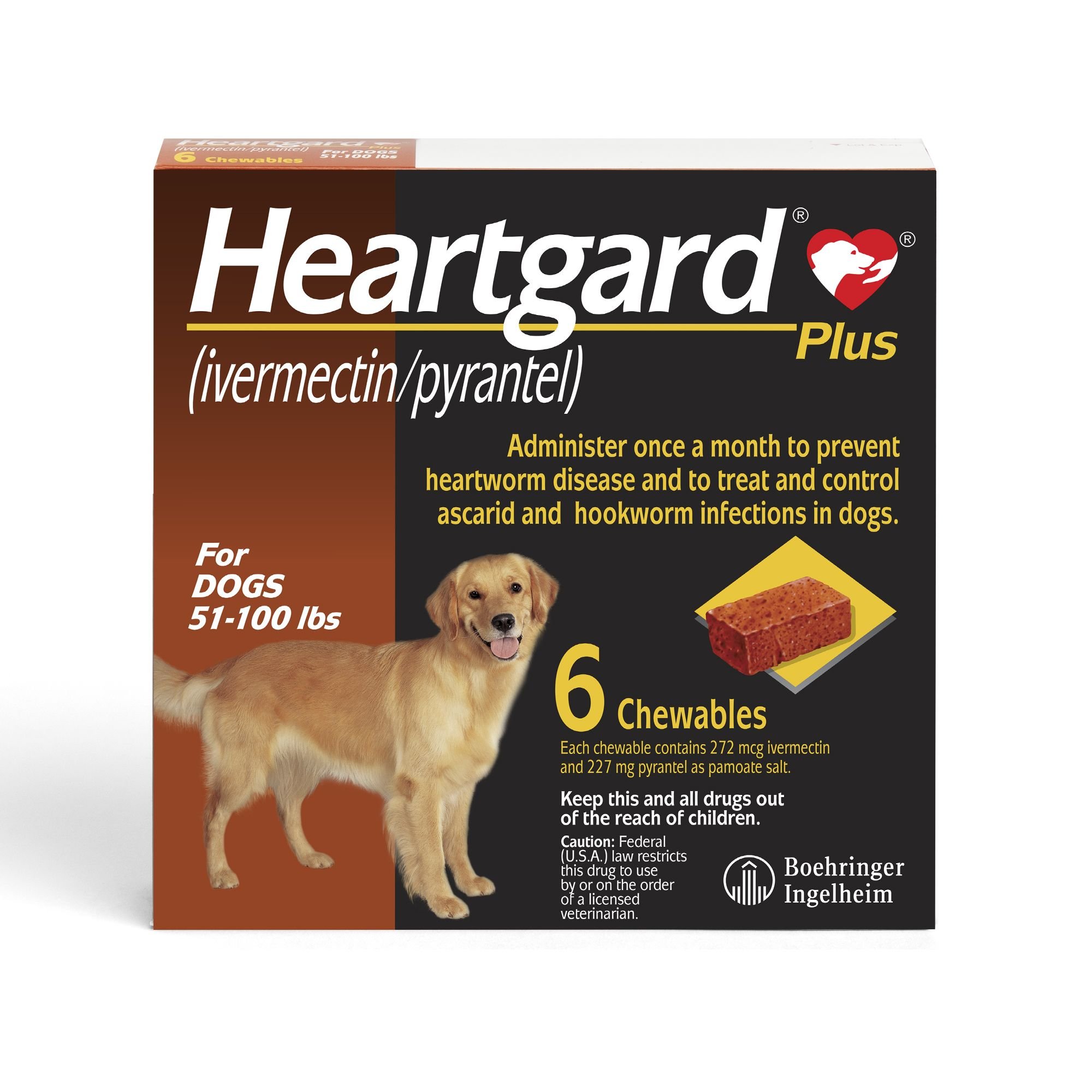 HEARTGARD Plus Chew for Dogs, 51-100 lbs, (Brown Box) reviews - Chewy.com