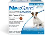 NexGard Chew for Dogs, 10.1-24 lbs, (Blue Box), 3 Chews (3-mos. supply)