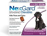 NexGard Chew for Dogs, 24.1-60 lbs, (Purple Box), 6 Chews (6-mos. supply)