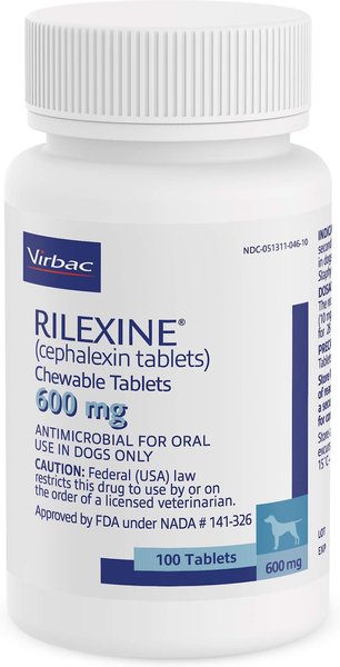 Rilexine (Cephalexin) Chewable Tablets for Dogs, 600-mg, 1 tablet slide 1 of 5