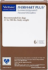 Iverhart Plus Chewable Tablet for Dogs, 51-100 lbs, (Brown Box), 6 Chewable Tablets (6-mos. supply) slide 2 of 3