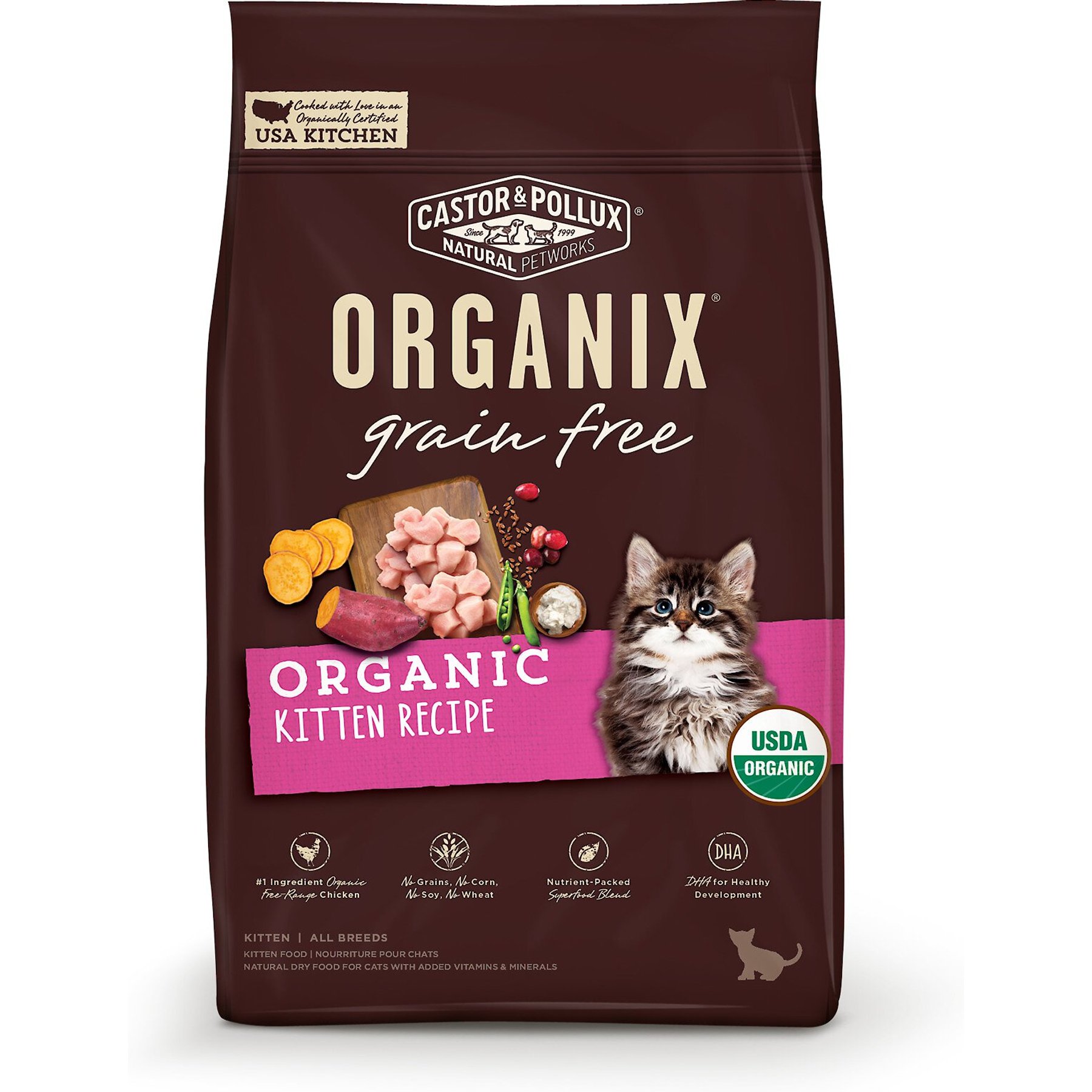 CASTOR POLLUX Organix Grain Free Organic Kitten Recipe Dry