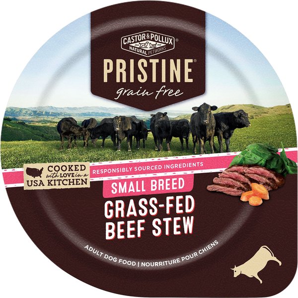 Castor & Pollux PRISTINE Grain-Free Small Breed Grass-Fed Beef Stew Canned Dog Food, 3.5-oz, case of 12 slide 1 of 5