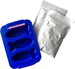 PetCakes Turkey Flavor Microwavable Birthday Cake Mix Kit with Fish Shaped Pan Cat Treats, 5-oz bag