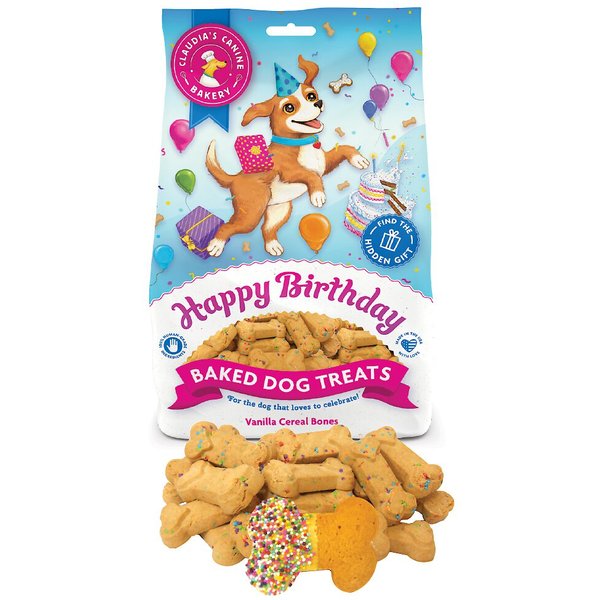 CLAUDIA'S CANINE BAKERY Happy Birthday Peanut Butter Cookie Dog Treats ...