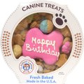 Claudia's Canine Bakery Happy Birthday Peanut Butter Cookie Dog Treats, 11-oz tub, Pink