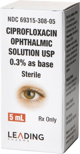 Ciprofloxacin (Generic) Ophthalmic Solution 0.3%, 5-mL slide 1 of 7