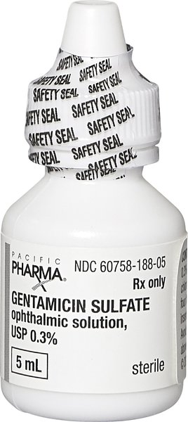 Gentamicin Generic Ophthalmic Solution 0.3 for Dogs Cats 5 mL bundle of 2