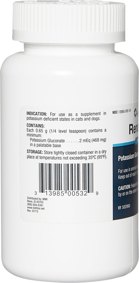 Potassium gluconate clearance tablets for cats