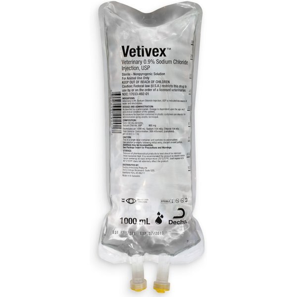 VETIVEX Sodium Chloride Injection Solution 0.9, USP for Dogs, Cats