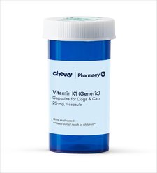 Vitamin K1 (Generic) Capsules for Dogs & Cats, 25-mg, 1 capsule slide 1 of 3