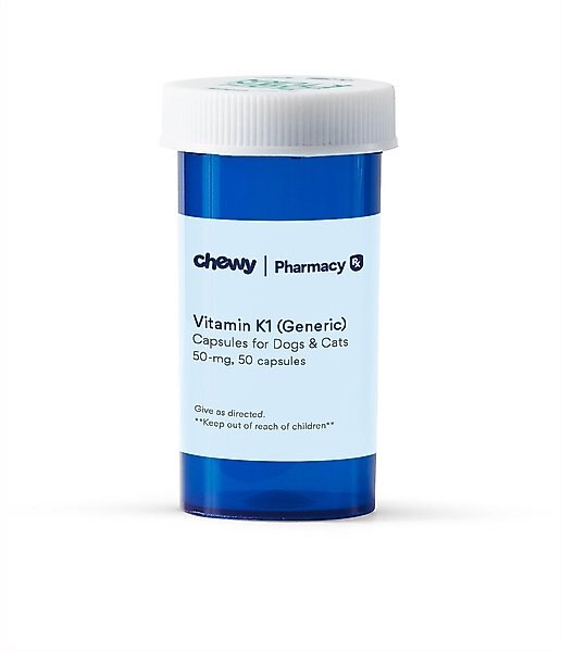 Vitamin K1 (Generic) Capsules for Dogs & Cats, 50-mg, 50 capsules slide 1 of 4