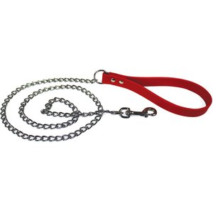 OmniPet Chain Dog Leash, Red, Heavyweight, 4-ft