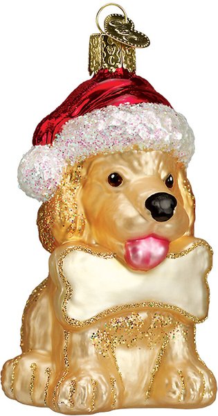 Old World Christmas Jolly Pup Glass Tree Ornament, 3.75-in slide 1 of 5