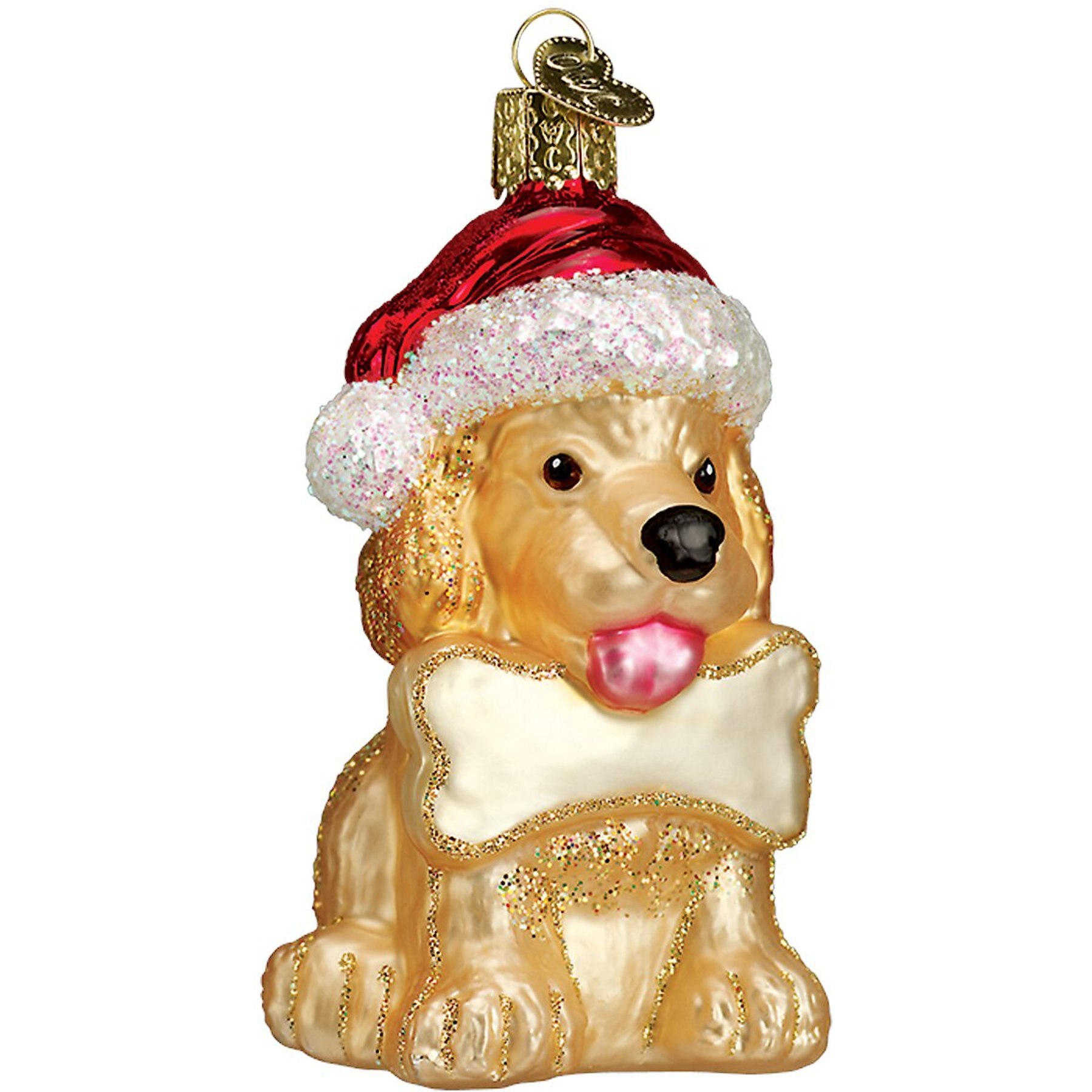 OLD WORLD CHRISTMAS Jolly Pup Glass Tree Ornament, 3.75-in - Chewy.com