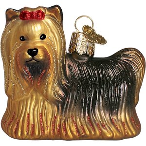 Old World Christmas Yorkie Glass Tree Ornament, 2.5-in