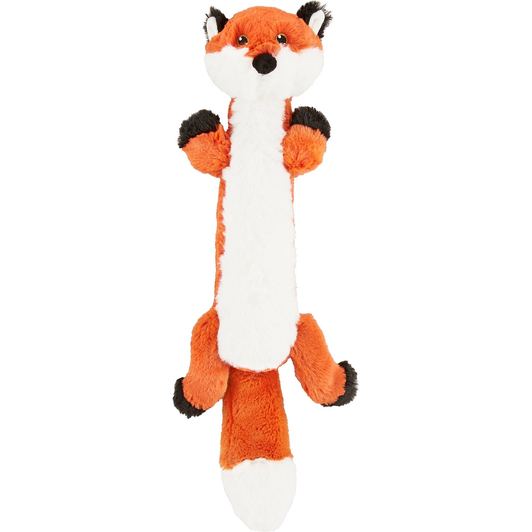 1pc Fox Shaped Dog Chew Toy, Short Plush, No Stuffing, Squeaky