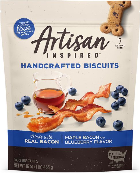 Artisan Inspired Maple Bacon & Blueberry Flavor Biscuits Dog Treats, 16-oz bag slide 1 of 9