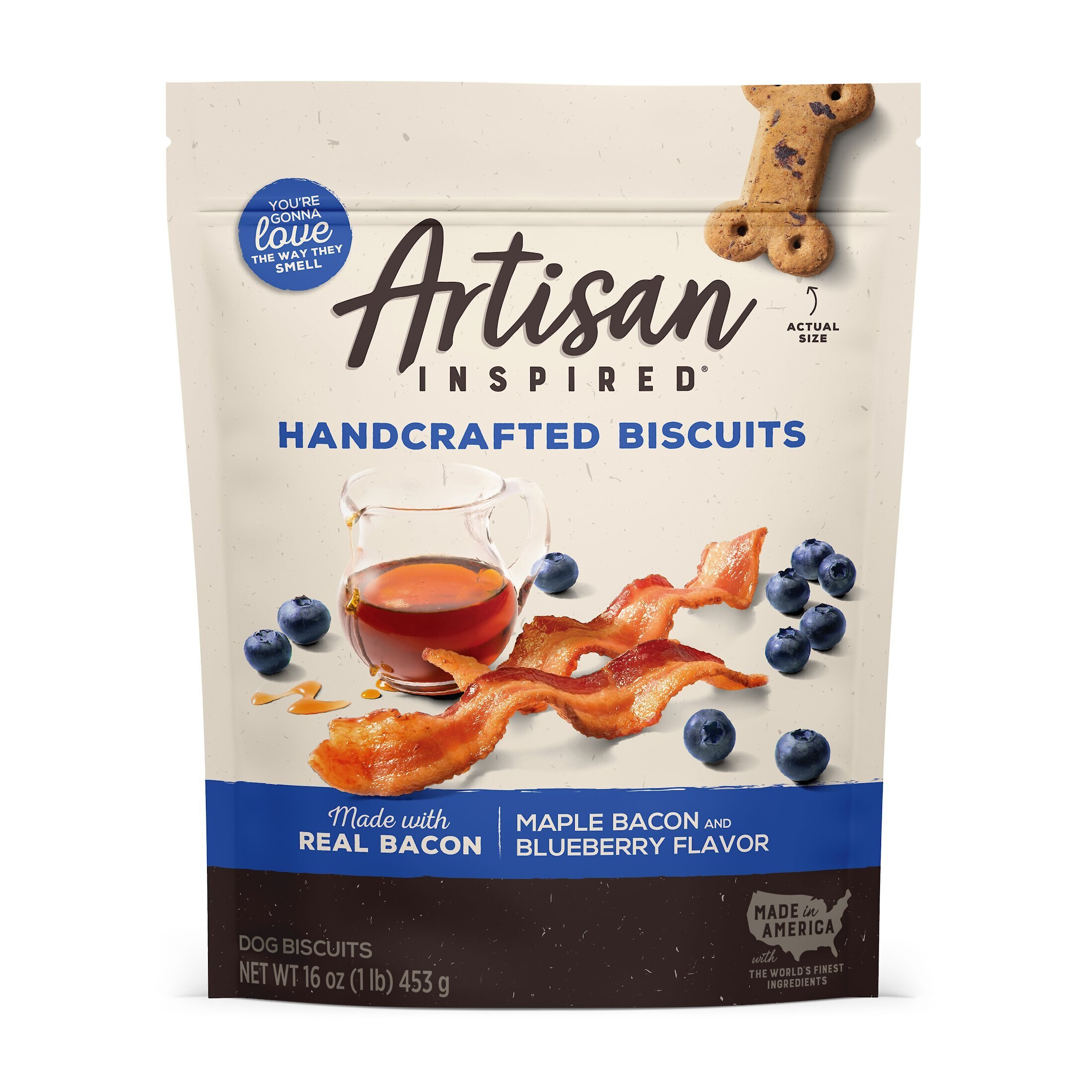 ARTISAN INSPIRED Maple Bacon & Blueberry Flavor Biscuits Dog Treats, 16