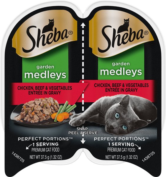 SHEBA Perfect Portions Garden Medleys Chicken Beef Vegetables