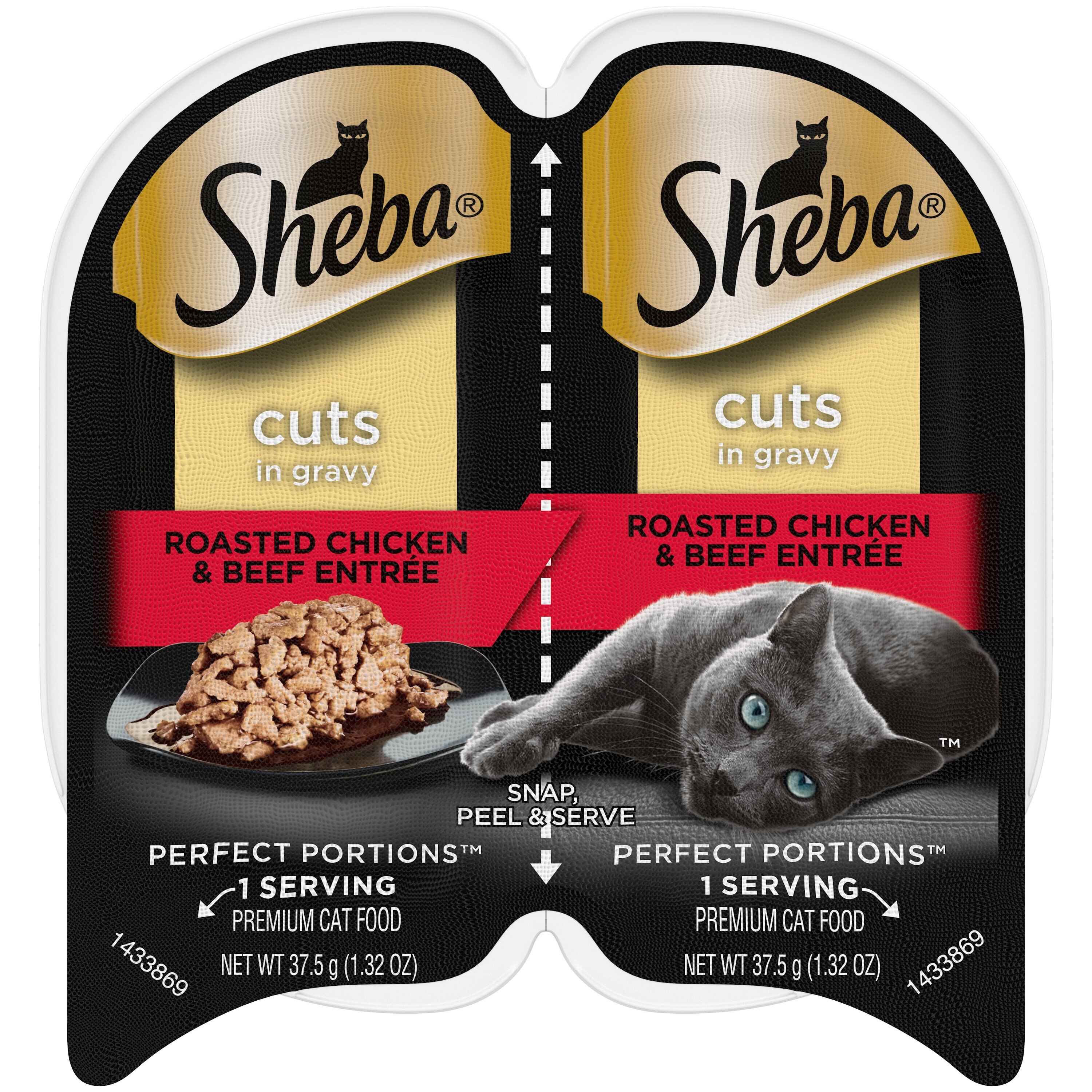 Questions and Answers about SHEBA Perfect Portions Roasted Chicken & Beef  Entree Cuts in Gravy Grain-Free Cat Food Trays
