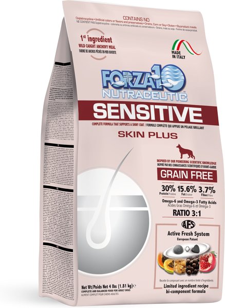 Forza10 Nutraceutic Sensitive Skin Plus Grain-Free Dry Dog Food, 4-lb bag slide 1 of 4