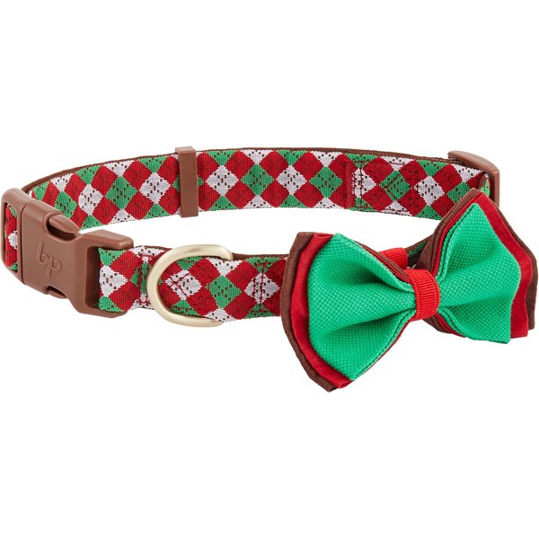 Plaid Christmas Dog Collar, Gray, Navy & Red Dog Collar, Boy Dog