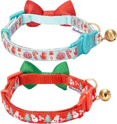 Show full view: Blueberry Pet The Power of Lavish Holiday Polyester Breakaway Cat Collar with Bell, 2 count, 9 to 13-in neck, 3/8-in wide slide 2 of 5