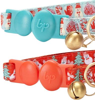 Show full view: Blueberry Pet The Power of Lavish Holiday Polyester Breakaway Cat Collar with Bell, 2 count, 9 to 13-in neck, 3/8-in wide slide 3 of 5