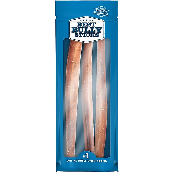 BEST BULLY STICKS Jumbo Odor Free 12" Bully Sticks Dog Treats, 3 count