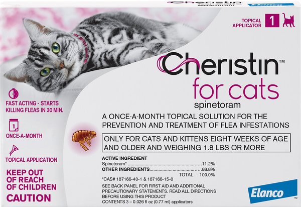 Cheristin Flea Spot Treatment for Cats, over 1.8 lbs, 1 Dose (1-mo. supply) slide 1 of 9