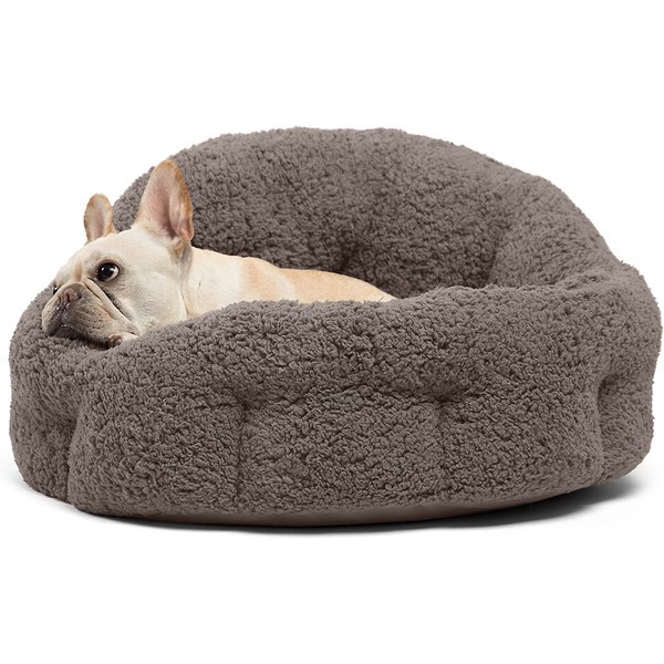 BEST FRIENDS BY SHERI Sherpa Bolster Cat & Dog Bed, Gray