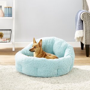 Best Friends by Sheri OrthoComfort Sherpa Bolster Cat & Dog Bed, Teal, Jumbo