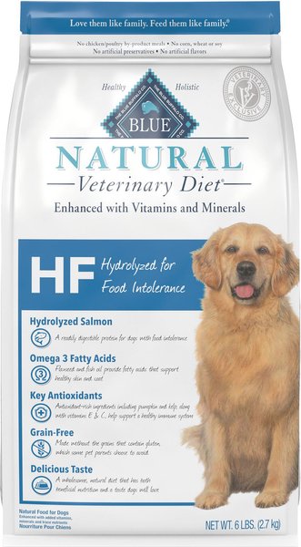 Blue Buffalo Natural Veterinary Diet HF Hydrolyzed for Food Intolerance Grain-Free Dry Dog Food, 6-lb bag slide 1 of 11
