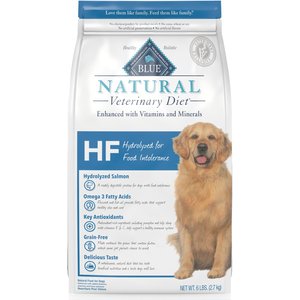 Blue Buffalo Natural Veterinary Diet HF Hydrolyzed for Food Intolerance Grain-Free Dry Dog Food, 6-lb bag