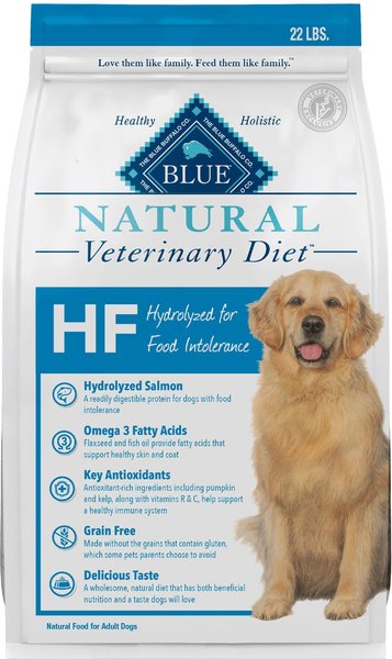 BLUE BUFFALO NATURAL VETERINARY DIET HF Hydrolyzed for Food Intolerance Grain Free Dry Dog Food 22 lb bag Chewy