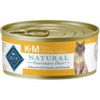 Blue Buffalo Natural Veterinary Diet K+M Kidney + Mobility Support Grain-Free Wet Cat Food, 5.5-oz, case of 24