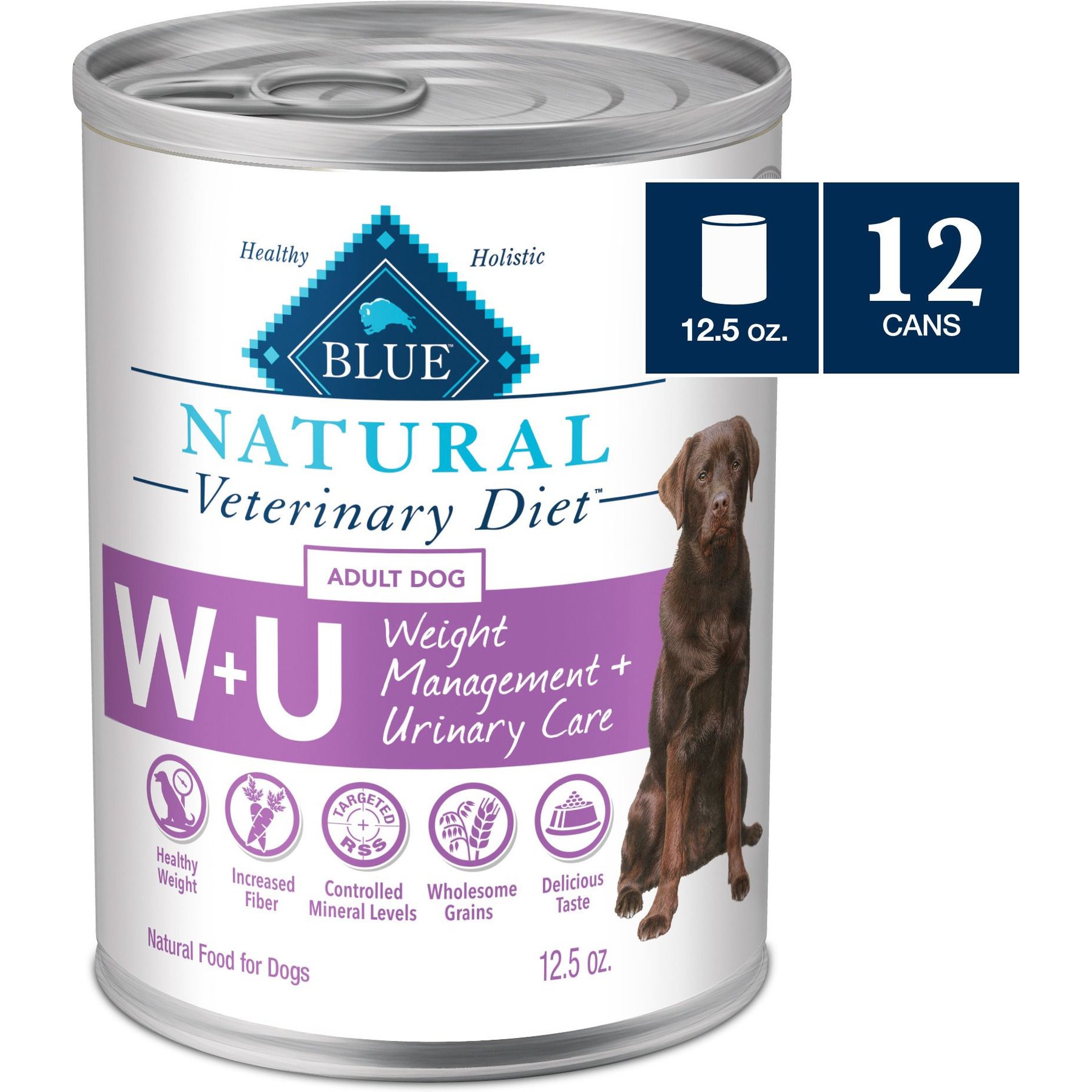 BLUE BUFFALO NATURAL VETERINARY DIET W U Weight Management Urinary Care Chicken Wet Dog Food 12.5 oz case of 12 Chewy