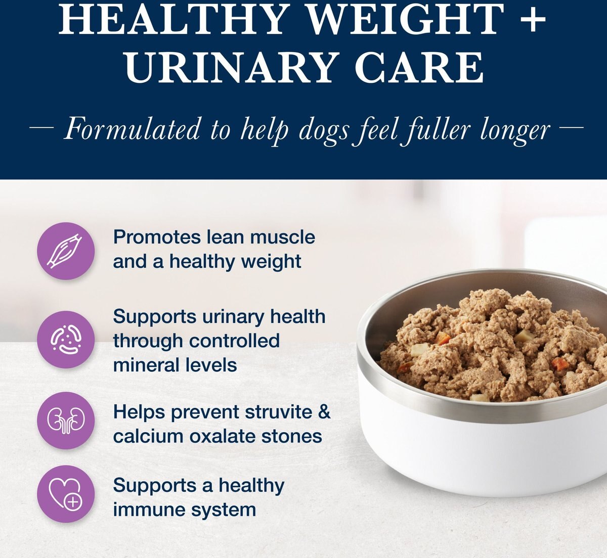 BLUE BUFFALO NATURAL VETERINARY DIET W+U Weight Management + Urinary