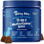 Zesty Paws Senior Advanced 11-in-1 Bites Chicken Flavored Soft Chews Multivitamin for Senior Dogs, 90 count