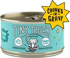 Tiny Tiger Chunks in Gravy Seafood Recipe Grain-Free Canned Cat Food, 3-oz can, case of 24