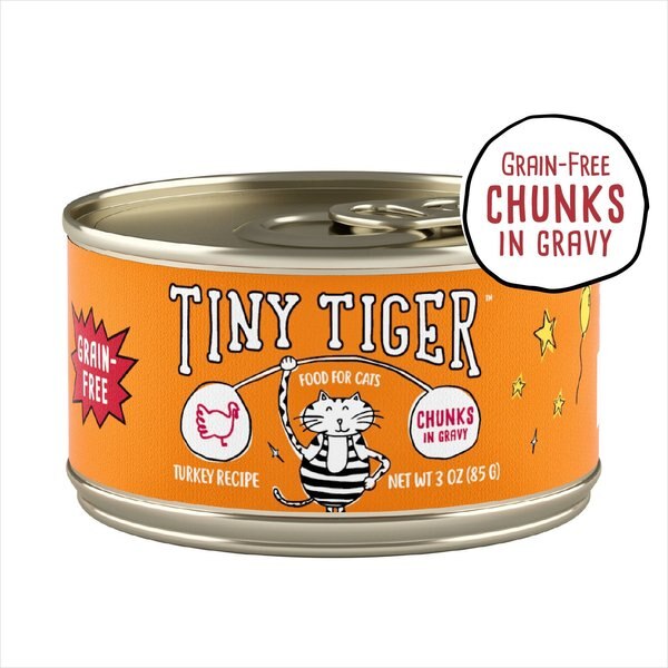 Tiny Tiger Grain-Free Chunks in Gravy Turkey Recipe Canned Cat Food