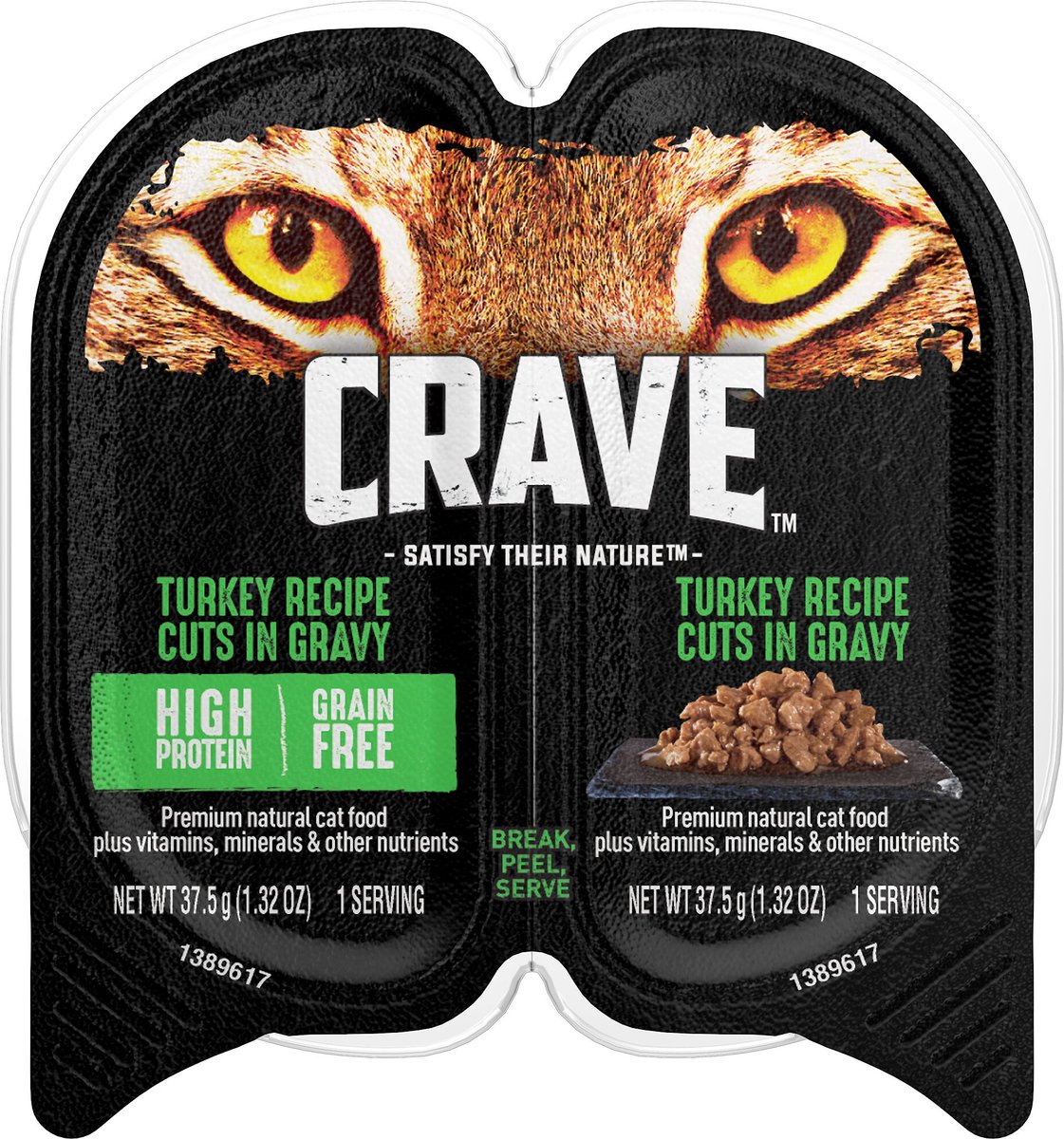 CRAVE Turkey Recipe Cuts in Gravy Grain Free Adult Cat Food Trays