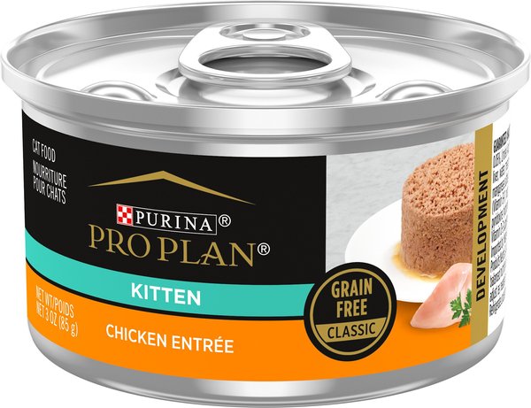 Purina Pro Plan Classic Chicken Grain-Free Kitten Entree Canned Cat Food, 3-oz, case of 24 slide 1 of 9