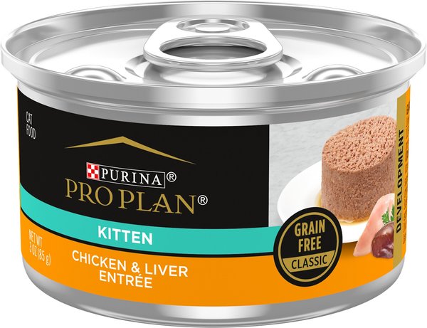 Purina Pro Plan True Nature Natural Chicken & Liver Grain-Free Kitten Formula Canned Cat Food, 3-oz, case of 24 slide 1 of 11